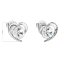 Strieborné náušnice pecka s kryštálmi Swarovski biele srdce 31259.1 Krystal