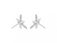 Stříbrné náušnice vážka se Swarovski Elements Krystal
