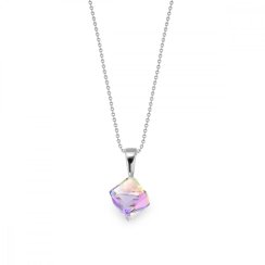 Náhrdelník so Swarovski Elements fialová kocka Vitrail Light 6 mm