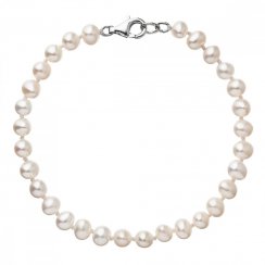 Perlový náramok z pravých riečnych perál biely 23012.1