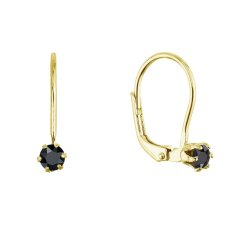 Pozlacené visací náušnice s Preciosa krystalem 31322.3 jet