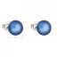 Stříbrné náušnice pecka s tmavě modrou matnou perlou 31142.3 Dark Blue