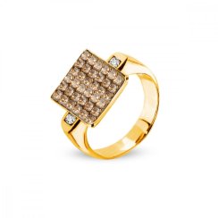 Prsteň zlatý so Swarovski Elements Kingdom PGFM6GS Golden Shadow
