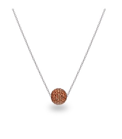 Náhrdelník so Swarovski Elements gulička Smoked Topaz