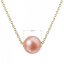 Pozlátený strieborný náhrdelník s ružovou riečnou perlou na retiazke 22047.3 pink