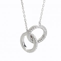 Stříbrný náhrdelník se Swarovski Elements kolečko Krystal