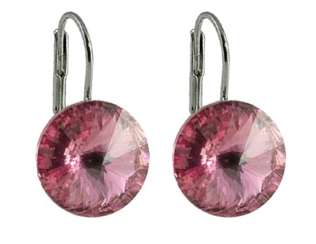Náušnice Rivoli ružové so Swarovski Elements Rose 14 mm