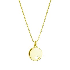 Pozlátený náhrdelník s príveskom placička so srdiečkom 62006 Au plating