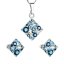 Súprava šperkov s kryštálmi Swarovski náušnice a prívesok modrý kosoštvorec 39126.3 Aqua