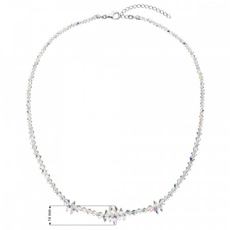 Strieborný náhrdelník s kryštálmi Swarovski AB efekt strapec 32064.2 AB