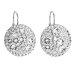 Stříbrné náušnice visací s krystaly Swarovski bílé kulaté 31161.1 Krystal