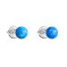 Strieborné náušnice kôstky so syntetickým opálom modré okrúhle 11246.3 Blue s. Opal
