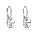 Stříbrné náušnice visací s krystaly Swarovski bílý ovál 31276.1 Krystal
