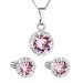 Sada šperků s krystaly Swarovski náušnice, řetízek a přívěsek růžové kulaté 39352.3 Light Rose
