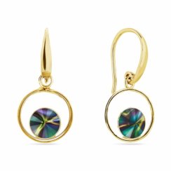 Náušnice dúhové sa Swarovski Elements Fame KWOMG1122SS29RD Rainbow Dark