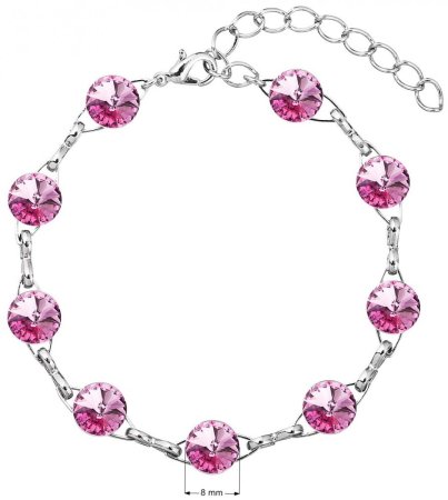 Náramok Rivoli so Swarovski Elements Rose 8 mm