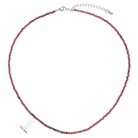 Náhrdelník s pravými garnet kameny 42012.3 ocel
