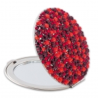 Kosmetické kapesní zrcátko se Swarovski Elements Corals V Červené