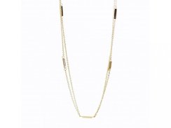 Retiazkový pozlátený náhrdelník so Swarovski Elements čiarka Gold shadow
