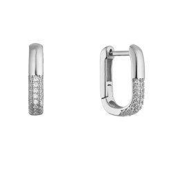 Strieborné náušnice hranaté oválky 11782.1