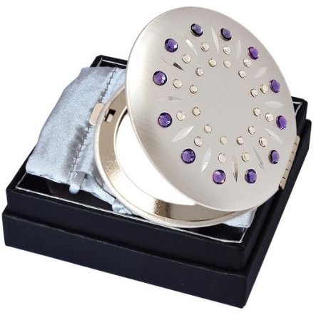Kozmetické vreckové zrkadlo sa Swarovski Elements sun tmavofialová EL-01.6 Tanzanite