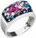 Stříbrný prsten s krystaly Swarovski mix barev modrá růžová 35014.4 Galaxy