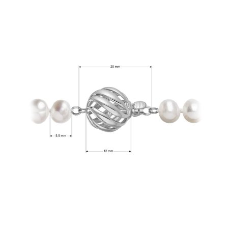 Perlový náhrdelník z riečnych perál so zapínaním z bieleho 14 karátového zlata 822001.1/9264B biely