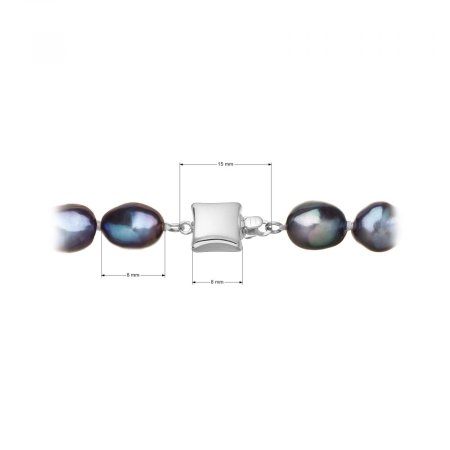 Perlový náhrdelník z říčních perel se zapínáním z bílého 14 karátového zlata 822027.3/9268B peacock