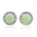 Strieborné náušnice kôstky so svetlo zeleným opálom a kryštálmi Swarovski Elements Chrysolite Opal