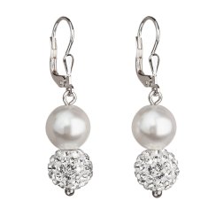 Náušnice se Swarovski Elements 31155.1 Bílá