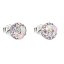 Stříbrné náušnice pecka s krystaly Swarovski růžové kulaté 31136.3 Magic Rose
