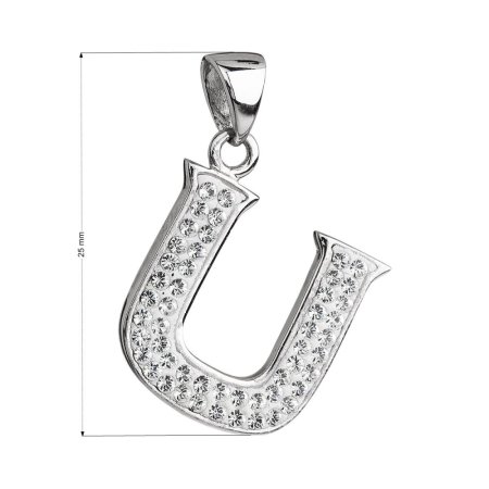 Prívesok so Swarovski Elements písmeno U 34102.1 Kryštál