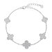 Strieborný náramok so štvorlístkami 13108.1