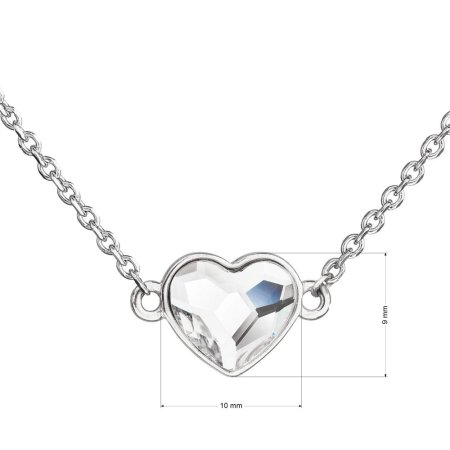 Strieborný náhrdelník s kryštálom Swarovski biele srdce 32061.1 Kryštál