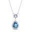 Stříbrný náhrdelník s krystaly Swarovski Elements Briselle NCP4320AQC Aqua