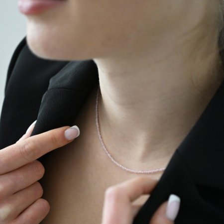 Náhrdelník s pravými ružovými opálmi 42012.3 oceľ