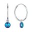 Strieborné náušnice kruhy s modrým Swarovski kryštálom 31309.5 bermuda blue