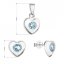 Sada šperků s krystaly Swarovski náušnice a přívěsek modré srdce 39176.3 Aqua