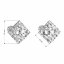Strieborné náušnice pecka s kryštálmi Swarovski biely kosoštvorec 31169.1 Krystal