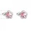 Stříbrné náušnice pecka s krystaly Swarovski růžová kytička 31255.3 Light Rose