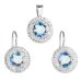 Sada šperků s krystaly Swarovski náušnice a přívěsek modré kulaté 39107.5 Light Sapphire Shimmer