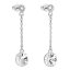 Strieborné náušnice visiace s kryštálmi Swarovski biele okrúhle 31270.1 Kryštál