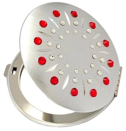 Kosmetické kapesní zrcátko se Swarovski Elements sun červené EL-01.4 Light siam