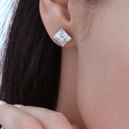 Sada šperků s krystaly Swarovski náušnice a přívěsek mix barev kosočtverec 39126.3 Light Sapphire