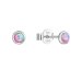Strieborné náušnice so syntetickým opálom ružové okrúhle 11338.3 Pink s. Opal