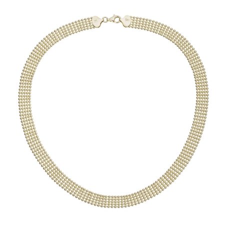 Elegantný náhrdelník pozlátený guličkový 72104