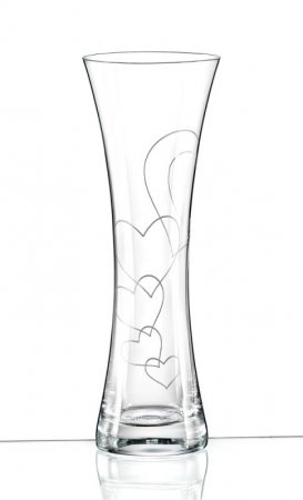 Sklenená váza srdce Love 19 cm
