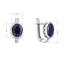 Strieborné náušnice s pravými minerálnymi kameňmi tmavo modrej 11493.3 dark sapphire