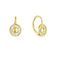 Pozlacené stříbrné náušnice kroužek ananas 11719.1