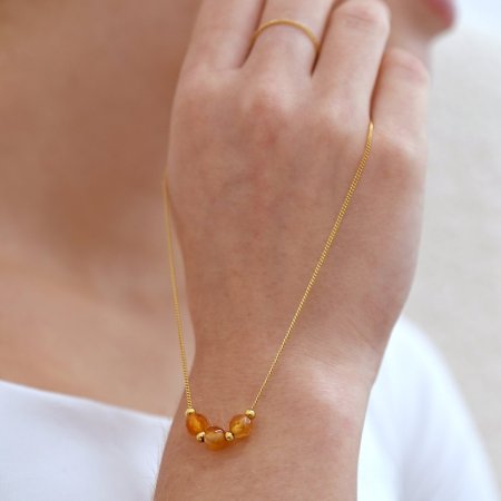 Náhrdelník s oranžovým achátem 42036.3 ocel